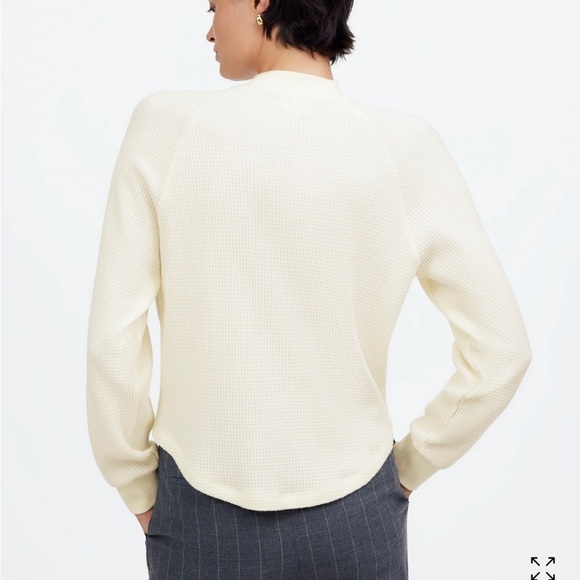 Madewell winter white Waffle-Knit Long-Sleeve Crewneck Tee - Picture 3 of 4